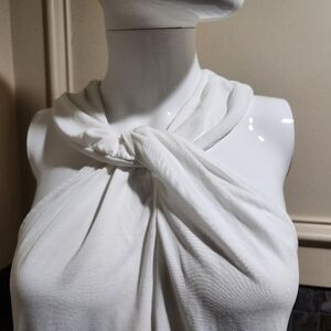 Elegant White Draped Top